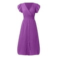 thumbnail image 6 of Glisme Casual Dresses For Women Midi Dress Lace Jacquard Hollow Out Slim V Neck Plus Size Dresses Purple Sundress Formal Dresses, 6 of 6