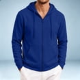 thumbnail image 6 of Fabrcox Mens Zip Up Hoodie Fleece Long Sleeve Sweat Shirt for Mens Fall Winter Warm Casual Outdoor Workout Jackets with 2 Pockets Blue L, 6 of 6