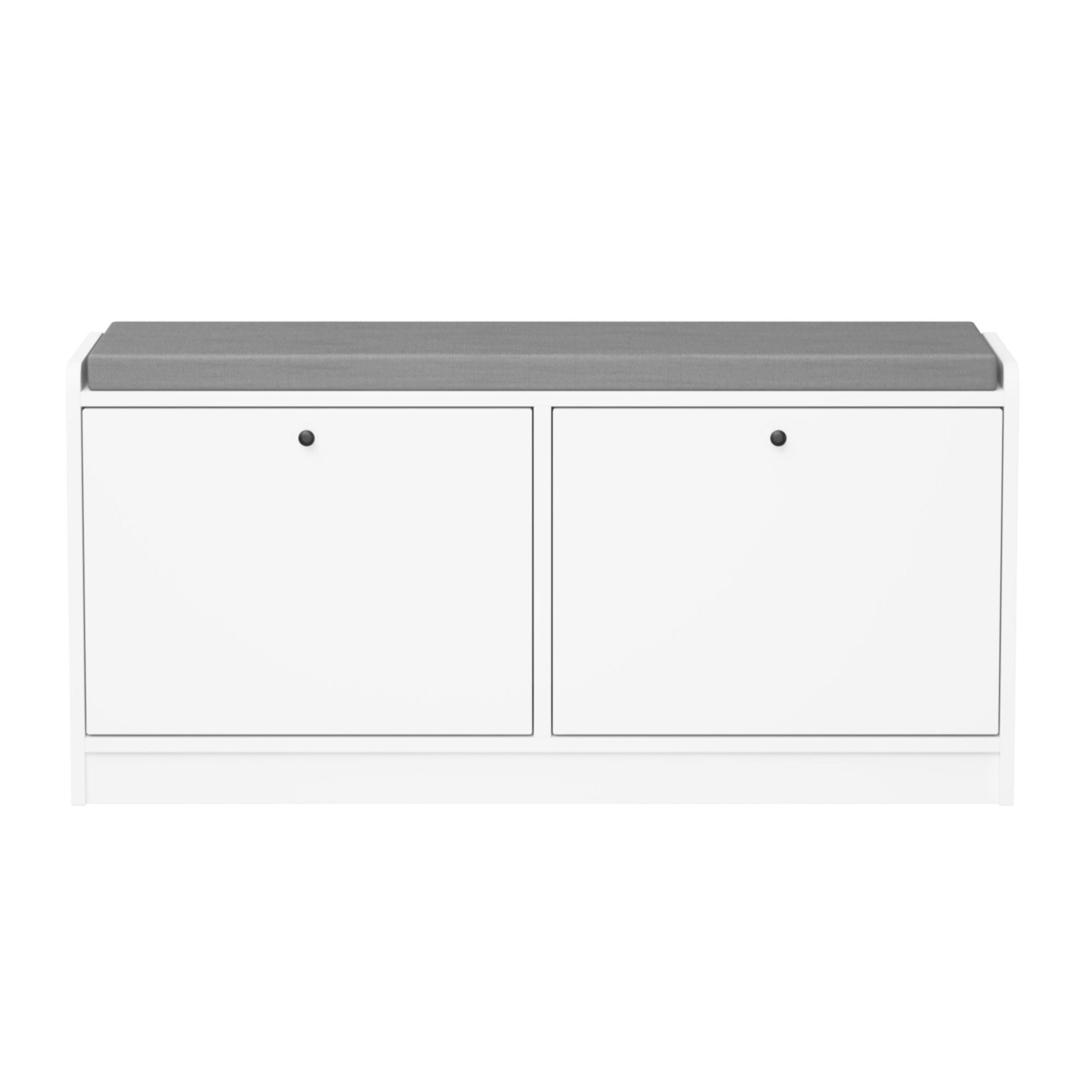 Noble House Tamara 40" Entryway Shoe Storage Bench, Cushioned Wooden Shoe Cabinet with Adjustable Shelves, White