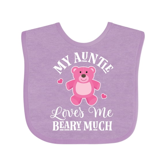 Inktastic My Auntie Loves Me Girls Bear Girls Baby Bib