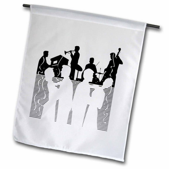 3dRose, Playing Instruments n Dancing, 12 x 18 inch Garden Flag