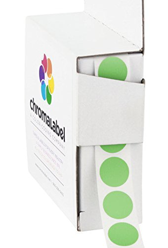 Fluorescent 1,200/Variety Pack 5 Assorted Colors ChromaLabel 1/2 Inch Round Color-Coding Labels on Sheets 