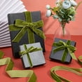 thumbnail image 4 of 3 Rolls 3 Style Velvet Ribbon Polyester Ribbon Single Side for Gift Packing Party Decoration Olive 3/8~1 inch(10~25mm) 1 roll/style, 4 of 9
