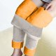thumbnail image 5 of Gibobby pantalones cargo Leggings gruesos de de de felpa de cintura alta elásticos de color sólido para mujer（Gris， M), 5 of 5