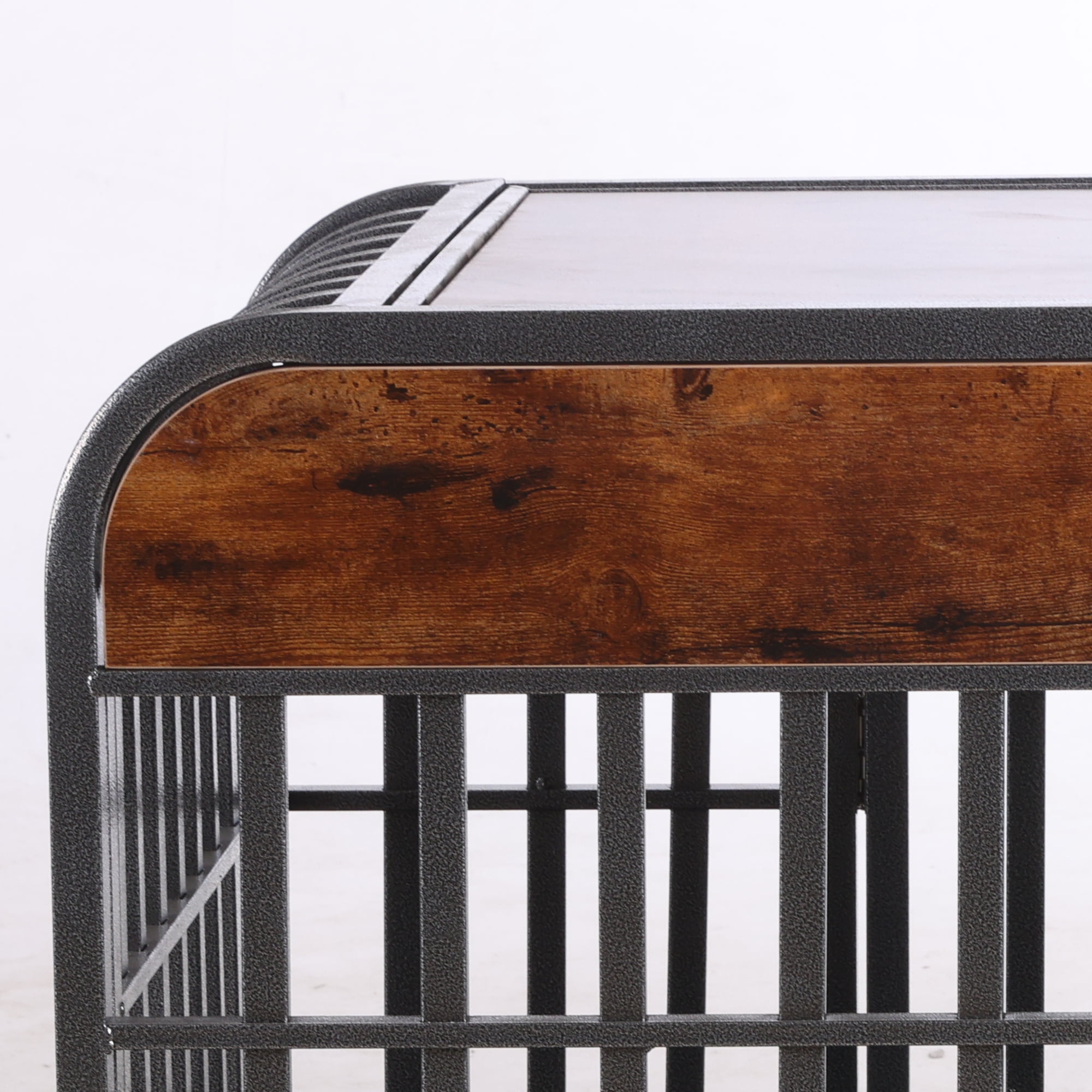Pefilos 32in Heavy Duty Dog Crate, Furniture Style Dog Cage with Removable Trays and Wheels for High Anxiety Dogs, Brown Pefilos 32in Heavy Duty Dog Crate, Furniture Style Dog Cage with Removable Trays and Wheels for High Anxiety Dogs, Brown