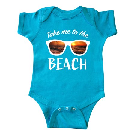 

Inktastic Take me to the Beach Sunglasses with Sunset in Lenses Gift Baby Boy or Baby Girl Bodysuit