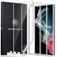 thumbnail image 1 of Lk Paquete De 3 Protectores De Pantalla Para Samsung Galaxy S22 Ultra [No De Vidrio] [Compatible Con Desbloqueo De Huellas Dactilares] Sin Burbujas Con Herramienta De Fácil Instalación Cobertura Máxim, 1 of 6