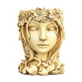 thumbnail image 1 of koolsoo Face Sculpture Cactus Head Flowerpot Plant Pots Container Wood, 1 of 8