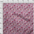 thumbnail image 3 of oneOone Silk Tabby Mauve Fabric Florals Sewing Material Print Fabric By The Yard 42 Inch Wide, 3 of 4