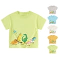 thumbnail image 2 of LRen Cute Toddler Boy Shirts Boys Crew Neck Short Sleeve Graphic T Shirts Toddler Boy Summer Basic Tee Casual Daily Boy Clothes Summer,Light Green,7-8 Years, 2 of 4