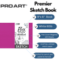 thumbnail image 2 of Pro Art Premium Sketch Book 9"x6" 120 sheets, 60#, Flex Cover, Magenta, Sketch Book, Sketchbook, Pad, Drawing Paper, Art Book, Drawing Paper, Sketchbook for, 2 of 7
