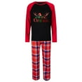 thumbnail image 3 of Odeerbi Christmas Pajamas for Family Holiday Plaid Long Sleeve Family Christmas Pajamas Matching Sets Dad Plaid Printed Loungewear Top Pants Set Two-Piece Sleepwear Xmas PJs Set Red, 3 of 6