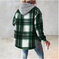 thumbnail image 2 of Aricy Women's Casual Plaid Hooded Jackets Shacket Flannel Drawstring Long Sleeve Plaid Jacket Button Down Coats Shirt Warm Hoodie Blouse fall Tops with Pocket, 2 of 4