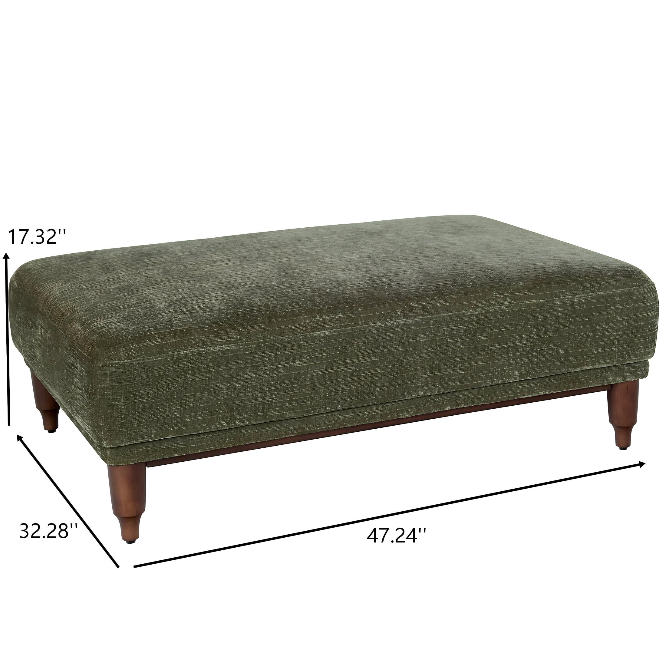 Better Homes & Gardens Ambrose Cocktail Ottoman, Forest Green Velvet