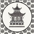 thumbnail image 2 of Urban, Mary 26x26 Gold Ornate Wood Framed with Double Matting Museum Art Print Titled - Everyday Chinoiserie VI BW, 2 of 4