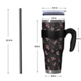 thumbnail image 4 of 40oz Tumbler,Black Christmas Car and Santa Pattern Insulated Tumblers with Removable Handle,Stainless Steel Double Vacuum Coffee Tumbler Cup with Straw for Home,Office,Travel,Party, 4 of 5