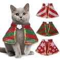 thumbnail image 1 of SPRING PARK Cat Cloak Fastener Tape Costume ChristmasPet Clothes Puppy Cosplay Fabric Cloak Christmas Cute Party Dog Cape Dressing Up, 1 of 5