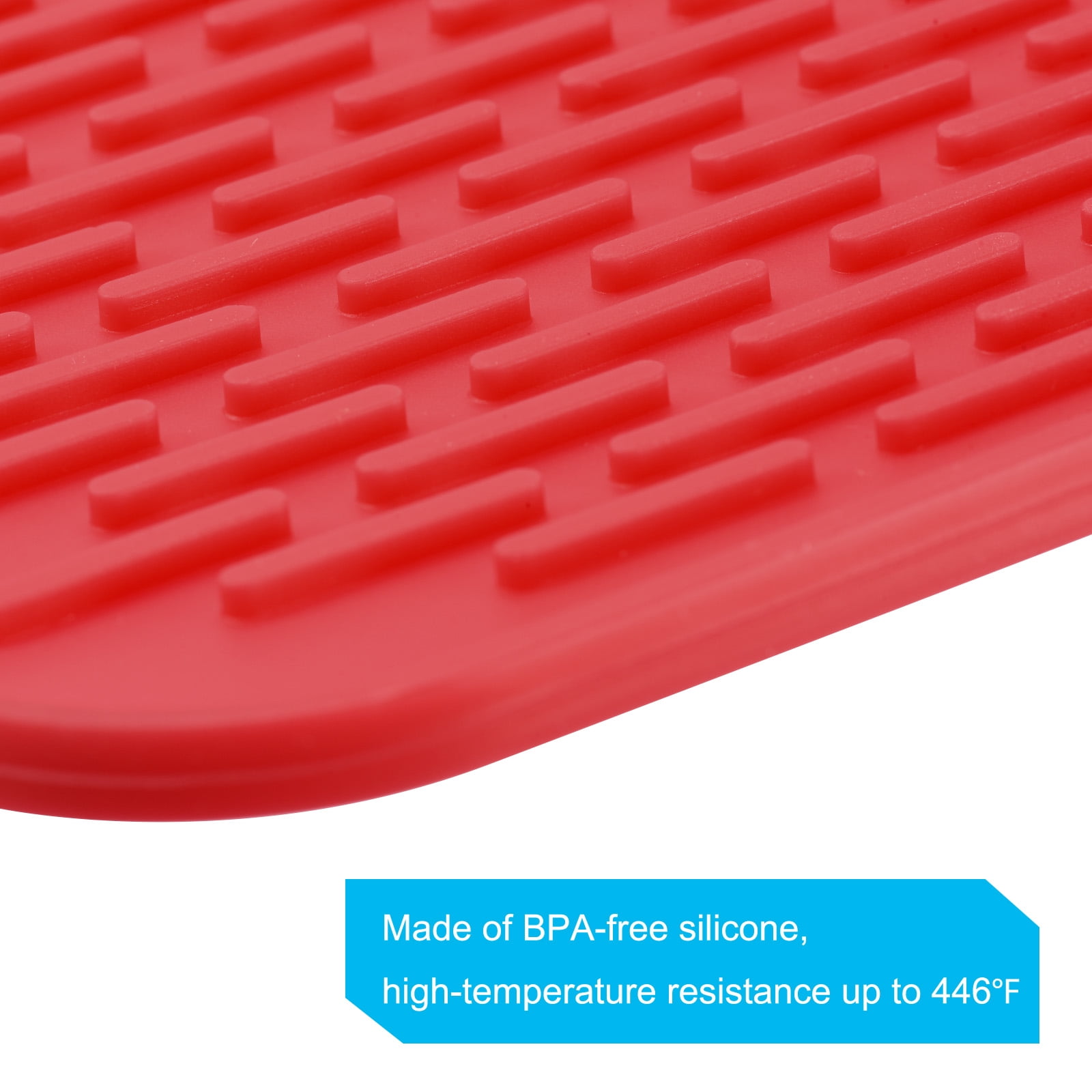 Unique Bargains Kitchen Silicone Dish Drying Mat Set Under Sink Drain Pad Heat Resistant Red
