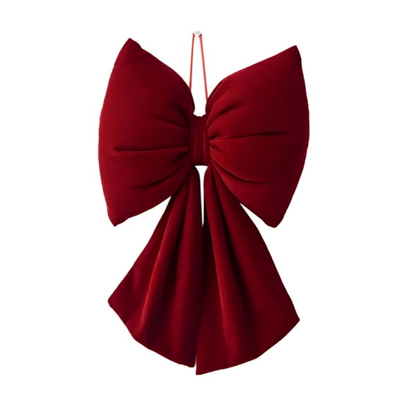LAMIRO Burgundy Velvet Christmas Tree Bows Soft Plush Stuffed Christmas Bows Vintage Hanging Ornament for Holiday Crafts Wreaths Garlands Staircase Xmas Wedding Home Decor