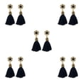 thumbnail image 1 of Pendiente de borla larga Sonducket Retro Barroco Negro para mujeres y niñas, 1 of 4