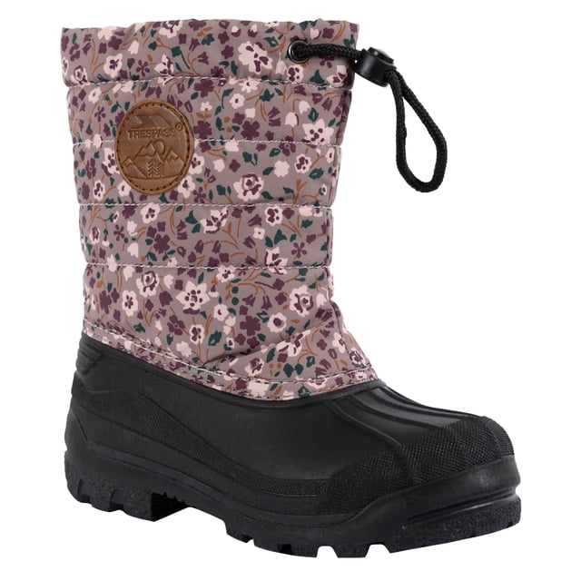 Trespass - Botas para Nieve Remy Entrada por Deslice, Cabilla Diseño Estampado Ditsy para Niños/Niñas (Marrón, Negro)