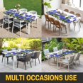 thumbnail image 5 of Purple Spring Floral Table Cloths for 8 Foot Rectangle Tables, Butterfly Farmhouse Patio Waterproof Elastic Fitted Tablecloths, Washable Rectangular Table Cover for Camping, 5 of 8