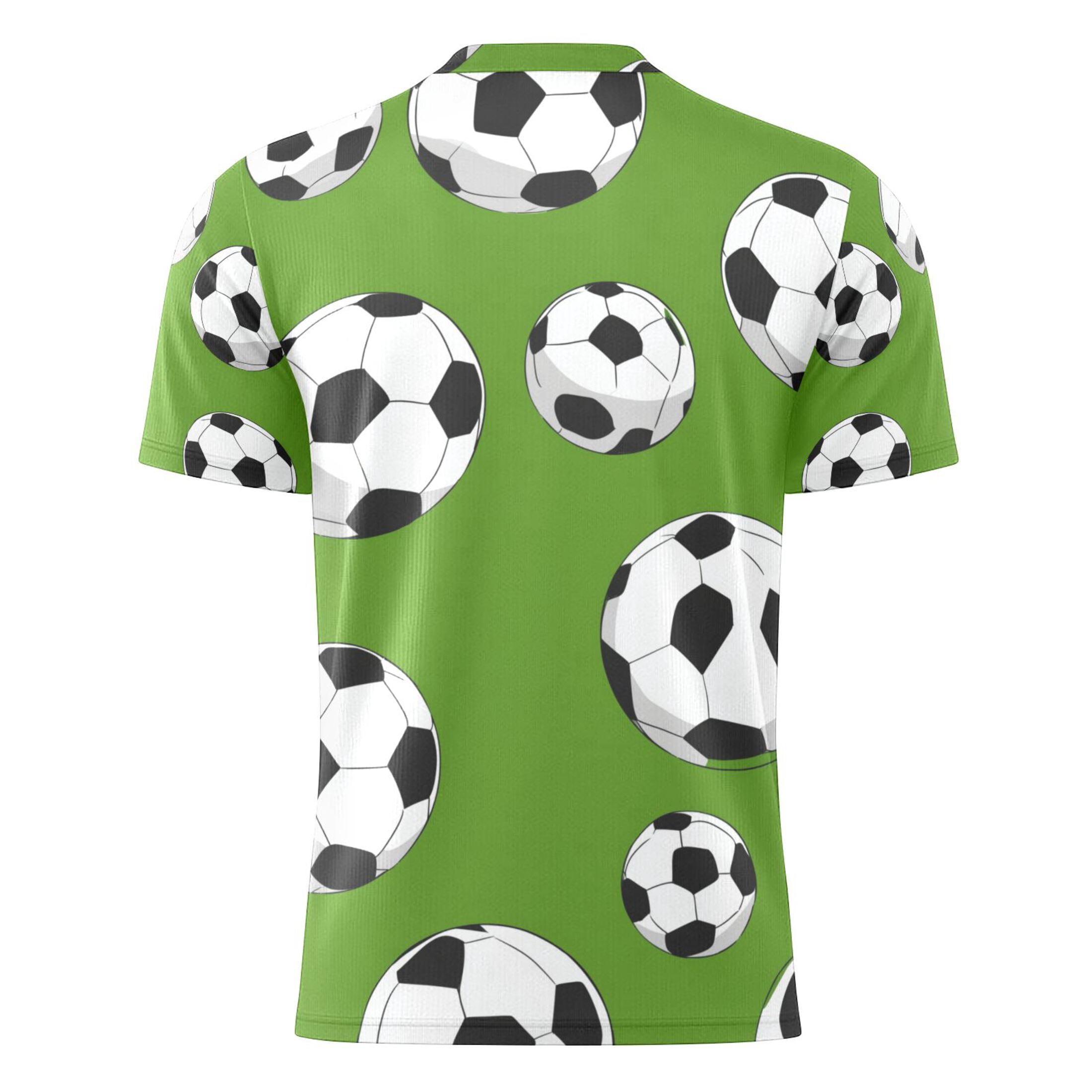 Cartoon Football on Green Background Men's Sports Jerseys Athletic T-Shirt Football Referee Short Sleeves Shirt XL
