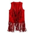 thumbnail image 4 of NordicNest Womens Fringe Vest Coat, 70s Hippie Cowgirl Sleeveless Cardigan Western Suede Leather Mardi Gras Tassel Outerwear, 4 of 4