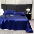 thumbnail image 1 of Stiyth Ensemble de Draps en Satin de Soie Glacée 3 Pcs, Grand – Poches Profondes Noir, 1 of 6