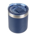 thumbnail image 4 of Ozark Trail 10oz Ceramic Lined Stainless Steel Lowball Tumbler with Magnetic Tritan Transparent Slider Lid, Navy Blue, 4 of 8