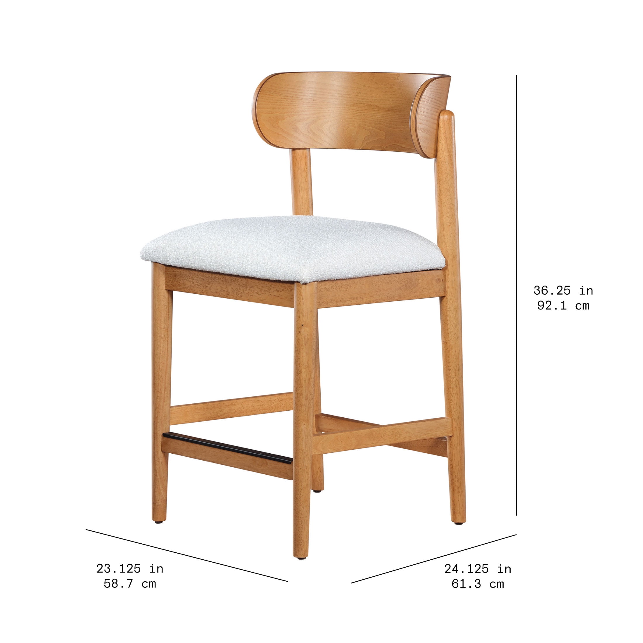 Beautiful Drew Counter-Height Stools by Drew Barrymore, Warm Honey Finish, 2 Pack