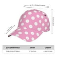 thumbnail image 3 of Baseball Cap, Pink And White Polka Dot Trucker Hats Women Dad Hat for Workouts - Baseball hat Adjustable Size, 3 of 7