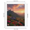 thumbnail image 2 of Paint by Numbers Kit for Adults, Blue Bicycle Sunset Castle Flowers Paint by Numbers, Easy Paint by Numbers Kit for Adults Beginner, DIY Adult Paint by Number Kits on Canvas, 12x16in Home Decor, 2 of 7