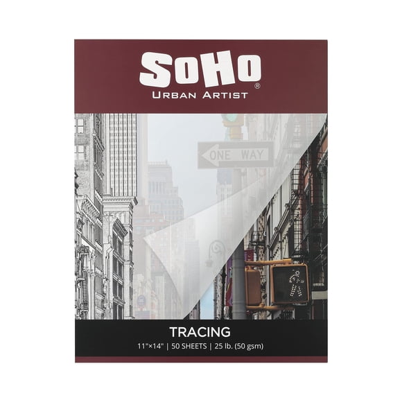 SoHo Urban Artist Blocs de papel de calco de vitela – Papel de vitela translúcido para dibujar, trazar diferentes tipos de medios y más – [Individual – 11 x 14 pulgadas]