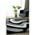 thumbnail image 5 of MDA Home Mateos Shag Abstract White/Tan/Navy Polyester Area Rug - 7' Round, 5 of 5