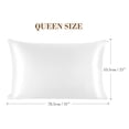 thumbnail image 6 of PiccoCasa Soft Silky Satin Pillowcases Zipper 2 Pack, Queen White, 6 of 7