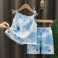 thumbnail image 2 of FDDMis Toddler Girl Clothing Set 2t Girls Matching Outfits 5 T Girls Outfits Girls Athletic Tops and Gym Shorts 3 to 6 Month Baby Girl Clothes, Blue 12-18 Months, 2 of 9