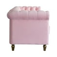thumbnail image 5 of Chesterfield Velvet Sofa, Button Tufted Velvet Couches with Golden Metal Legs and Scrolled Arms, 3-Seater Upholstered Couch for Living Room Apartment Bedroom Office, Pink, 5 of 9