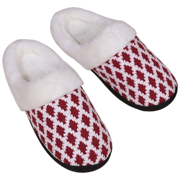 Zapatos con forro polar para mujer zapatillas de espuma viscoelástica con soporte para arco cómodo regalo de Navidad