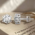 thumbnail image 6 of Rosec Jewels Lab Grown Diamond Solitaire Stud Earrings - with Screw Back - IGI Certified - E-VS1 Quality - Ready to Gift, 925 Sterling Silver, 6 of 8