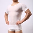 thumbnail image 5 of Men Mesh See Through T-Shirt Fishnet Muscle Top Short Sleeve Clubwear Party, 5 of 11