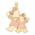 thumbnail image 1 of FB Jewels 14K Two Tone Gold Big Girl & Little Girl Engravable Charm, 1 of 4