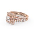 thumbnail image 3 of AFFY Double Halo Bridal Set Ring for Women, 1.60 Carat (ctw) Princess Cut Lab Grown Diamond Engagement Wedding Ring In 14K Rose Gold Over Sterling Silver F-G-H, SI Quality Ring Size-8, 3 of 6