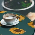 thumbnail image 3 of Ambesonne Autumn Fitted Round Tablecloth, Vintage Sunflowers Print, 36"- 40" Diameter, Orange Teal Brown, 3 of 5