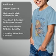 Boy's Lion King Character Group Shot Graphic Tee Light Blue X Large
