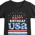 thumbnail image 3 of Instant Message - Happy Birthday USA - Celebratory Cake - Toddler & Youth Girls Short Sleeve Graphic T-Shirt, 3 of 6