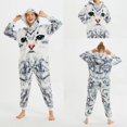 thumbnail image 2 of Pijamas de franela con capucha para hombre y mujer, ropa de dormir con dibujos de animales, Unicornio, Stitch, Kugurumi, Onesies de Navidad, 2 of 4