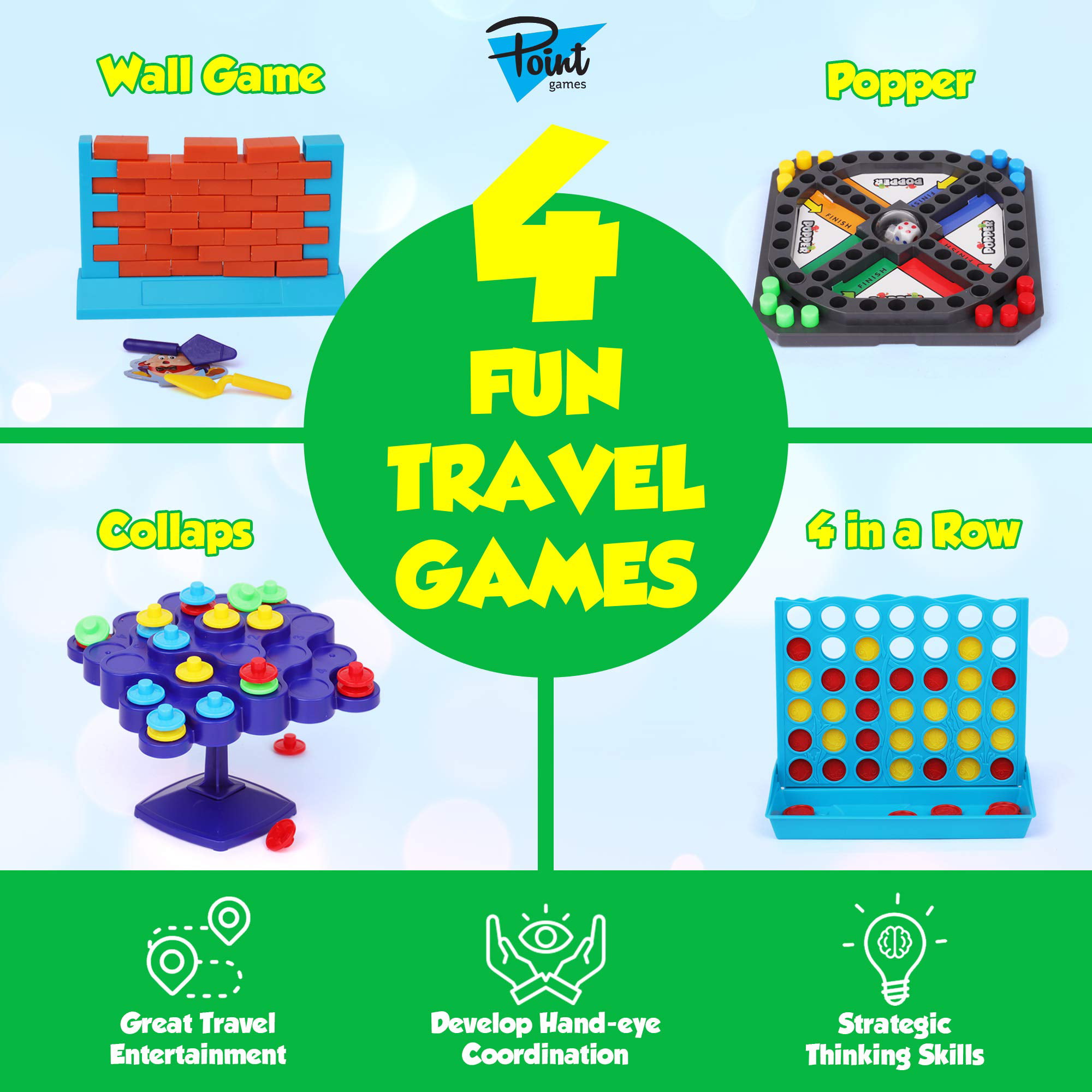 Travel Games 4-in-1 Airplane Travel Essentials Road Trip Essentials K
