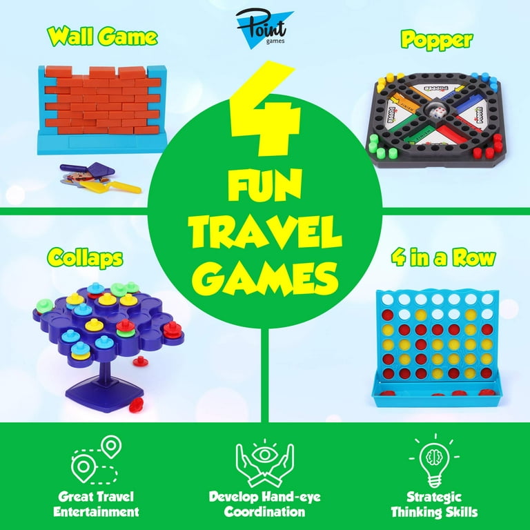 Elfew 2 Pack Reusable Travel Games for Kids Ages 4-8, 1-2 Players Road Trip Games and Airplane Activity Set, Kids Activity Books with 2 Reusable Dry