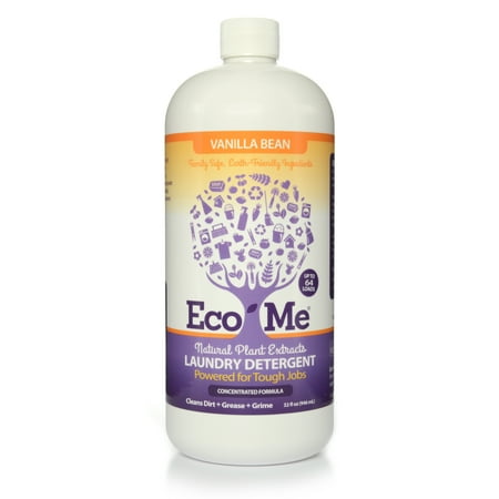 Eco-Me Natural Non-Toxic Concentrated Liquid Laundry Detergent, Vanilla Bean 32 Oz